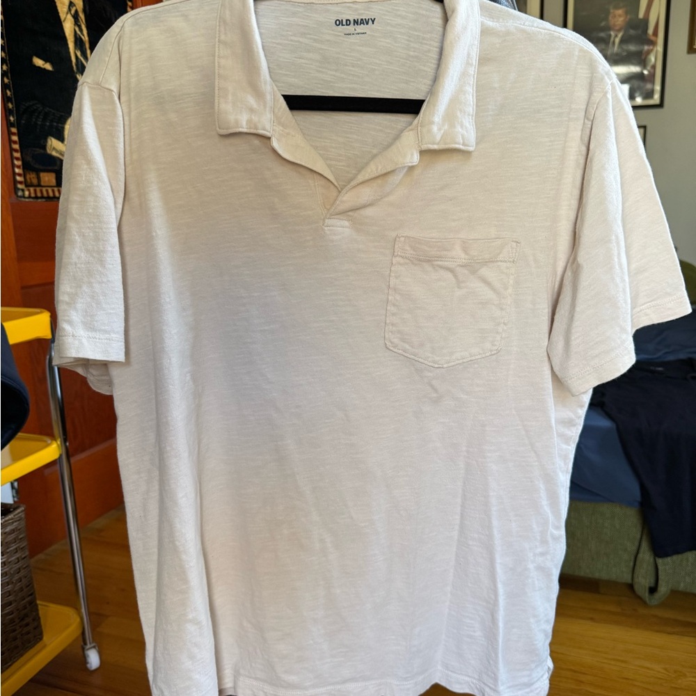 Old Navy Men's Cream Polo Shirt
